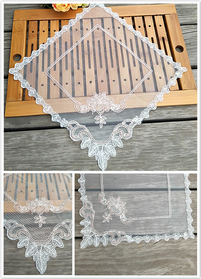 

European Style Simple Tulle Lace Tea Set Vase Jewelry Pad Table Mat Coaster Embroidered Square Towel Dust Cover Cloth Placemat