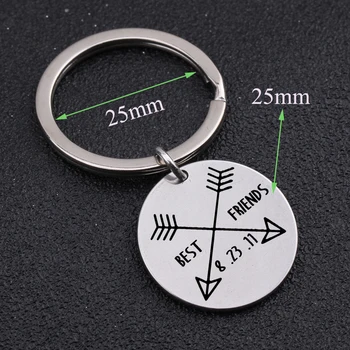 

Best Friends Hand Stamped Keychain Stainless Steel Jewelry Fashion Bag Charm For Friend Classmate Gift Key Pendant 1 pcs Jewelry