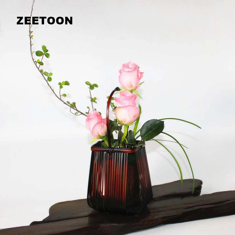 和風手作り竹ウィービング生け花花バスケットキット茶ルーム卓上花瓶水耕植木鉢ヴィンテージ家の装飾 Flower Pots Planters Aliexpress