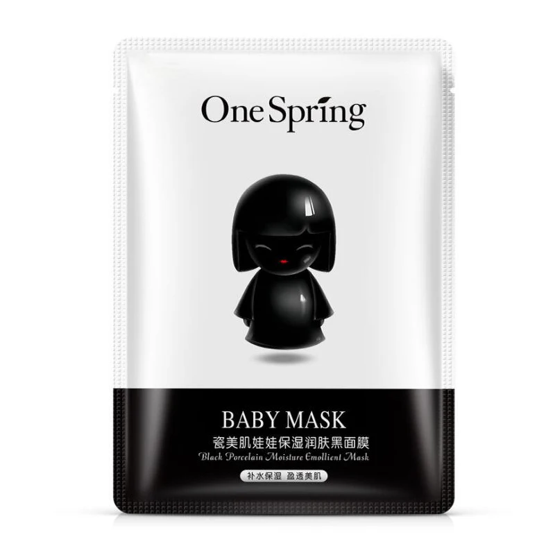 Детская маска для лица OneSpring белая и черная фарфоровая комбинация питательная