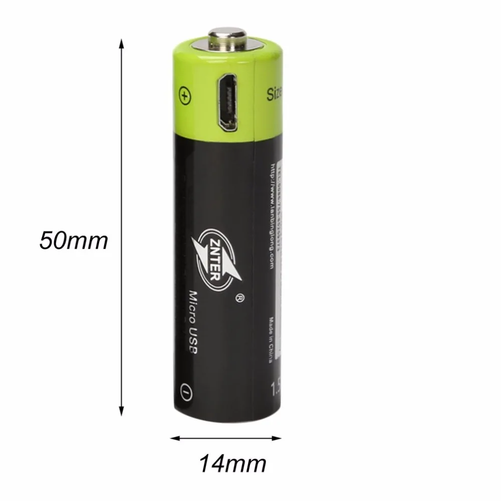 ZNTER 4 шт USB перезаряжаемая батарея универсальный AA 1,5 в 1250 мАч литий-полимерные батареи Заряжаются от Micro USB кабель