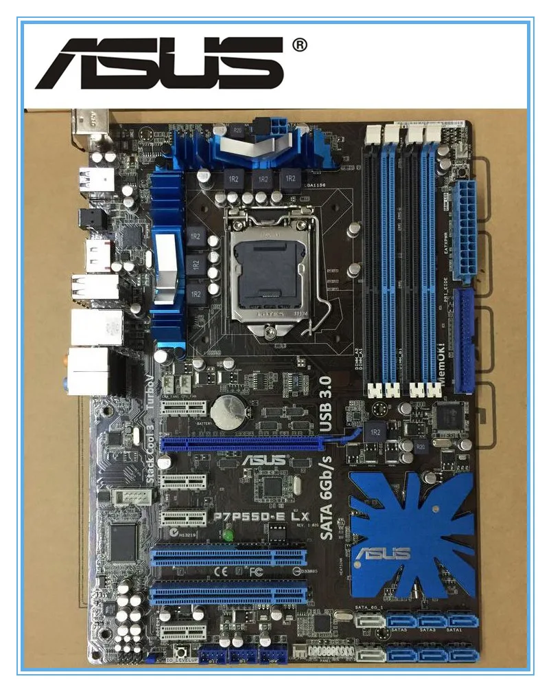 ASUS P7P55D-E LX оригинальная материнская плата для настольных ПК DDR3 LGA 1156 16GB P55 USB3.0 SATA3.0