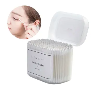 

300Pcs/Box Disposable Double-Headed Cotton Swabs Buds Tipped Round Multipurpose Applicators Safe Paper Stick Ear Cleaning Tools