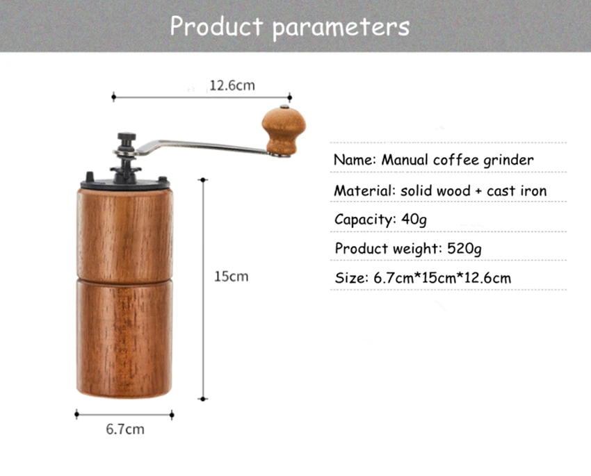 Ручная кофемолка деревянная Домашняя Кухня Мини ручная мельница бытовой инструмент шлифовальный станок с чистящей щеткой