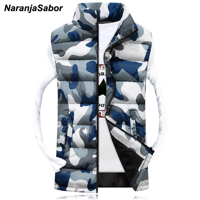 

NaranjaSabor Mens Brand Clothing 2018 Autumn Camouflage Men's Vest Coat Slim Sleeveless Army Men's Jacket Winter Male Waistcoats