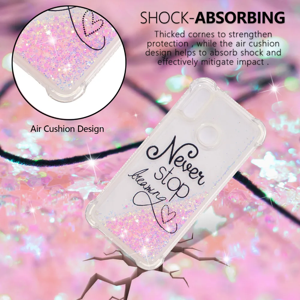 Patterned Liquid Bling Glitter Silicone Case Quicksand Cover For Huawei P20 Lite P10 Lite Nova 2i Shockproof Capa For P Smart P8(5)