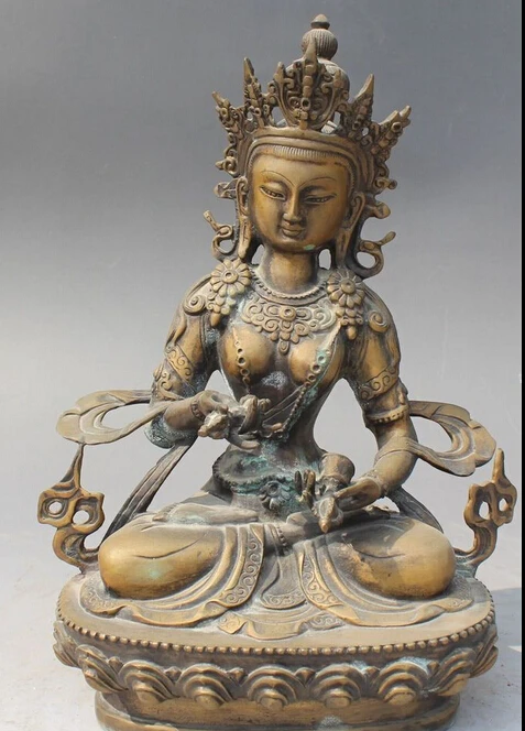 

12" Tibet Buddhism Temple Bronze Vajradhara Vajrabhairava Goddess Buddha Statue S0708 (B0328)
