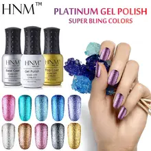 HNM 8 мл Блестящий Платиновый лак для ногтей, УФ светодиодный, Vernis, Гибридный Гель-лак, лак для ногтей, штамповка, краска для ногтей