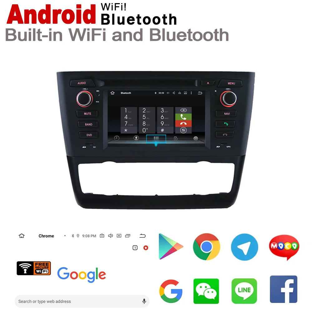Best 6.2" HD Stereo Android Car DVD GPS Navi Map For BMW 1 Series E81 E82 E87 E88 2004~2011 2 DIN multimedia player radio System 3