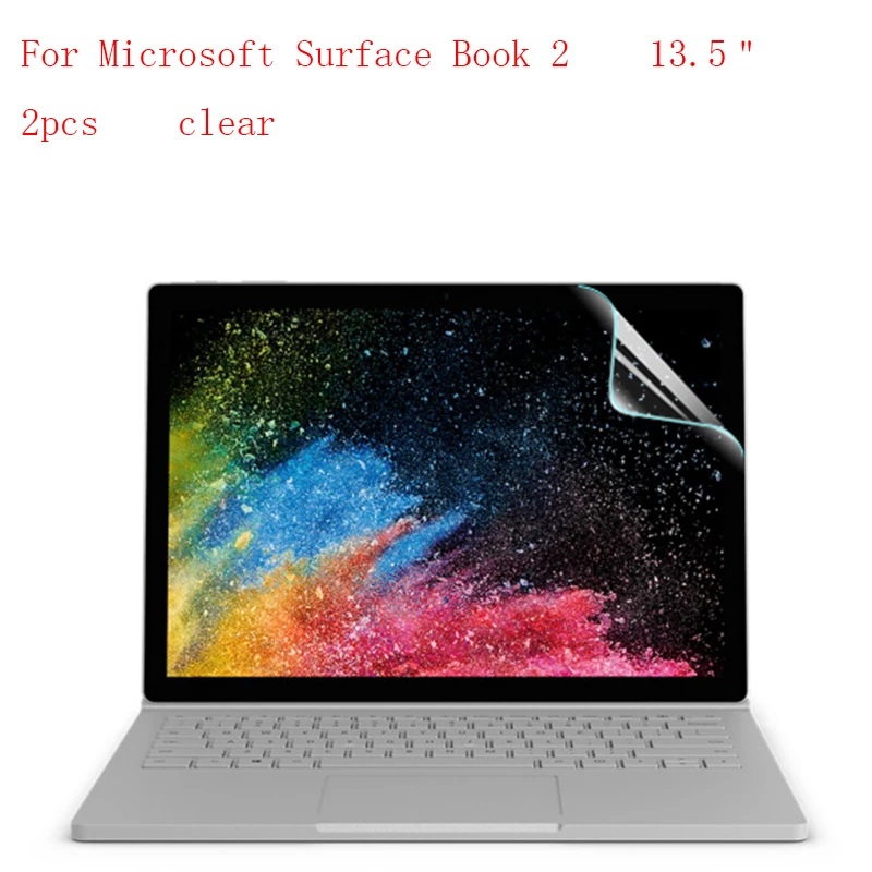 

Clear New HD Clear Anti Shatter Screen Protector Film For Microsoft Surface Book 2 protective 2pcs in 1 package