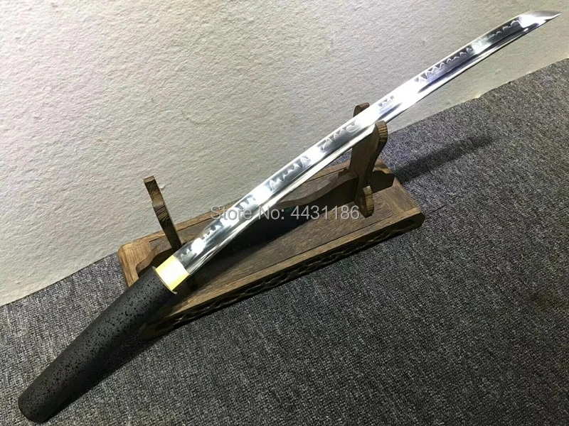 Битва готовая T1095 высокоуглеродистая стальная глина закаленная бритва острые японские мечи вакидзаси самурайский меч катана из твердой древесины матовая Сая
