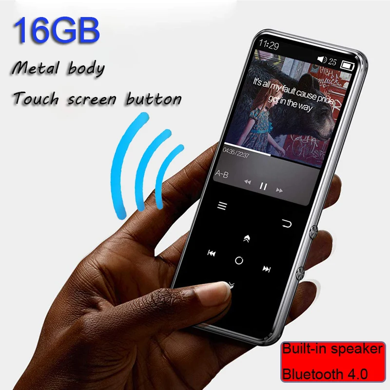 CHENFEC C10 Bluetooth 4.0 MP3 Player 16GB Metal with 2.4inch Large HD Screen Support Speaker FM Radio Music Recorder RadioSD MP3