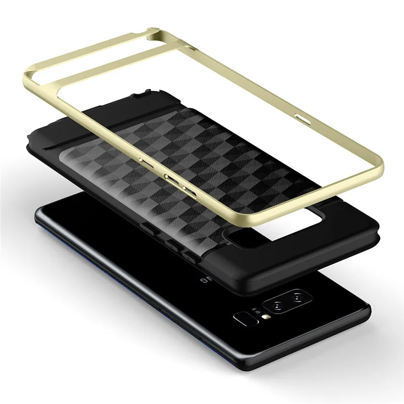Luxury Geometric TPU+PC Brushed Plastic Hybrid Shockproof Rugged Armor Phone Back Case For SAMSUNG Galaxy Note 8 Matte Cover (3)
