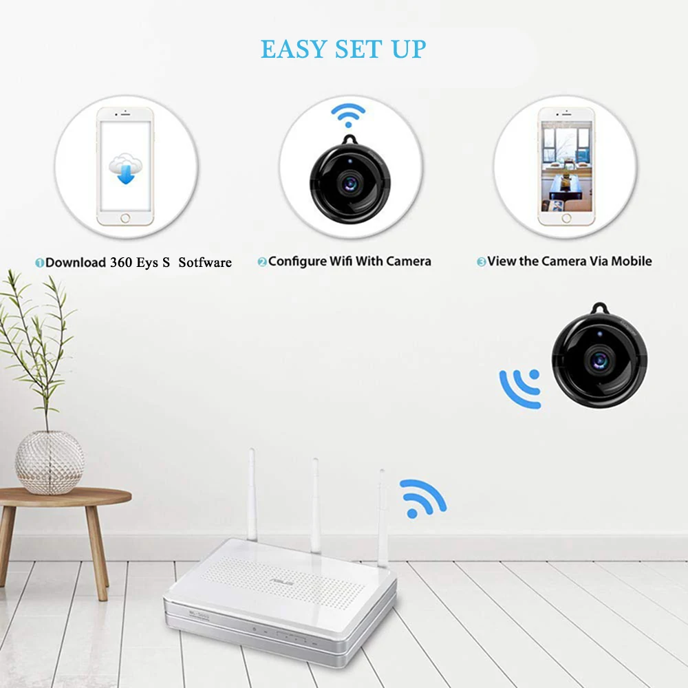 Meichun Wireless IP Camera IR Night Vision WIF Mini Camera Smart Home Security Small Monitor Motion Detection Baby Monitor