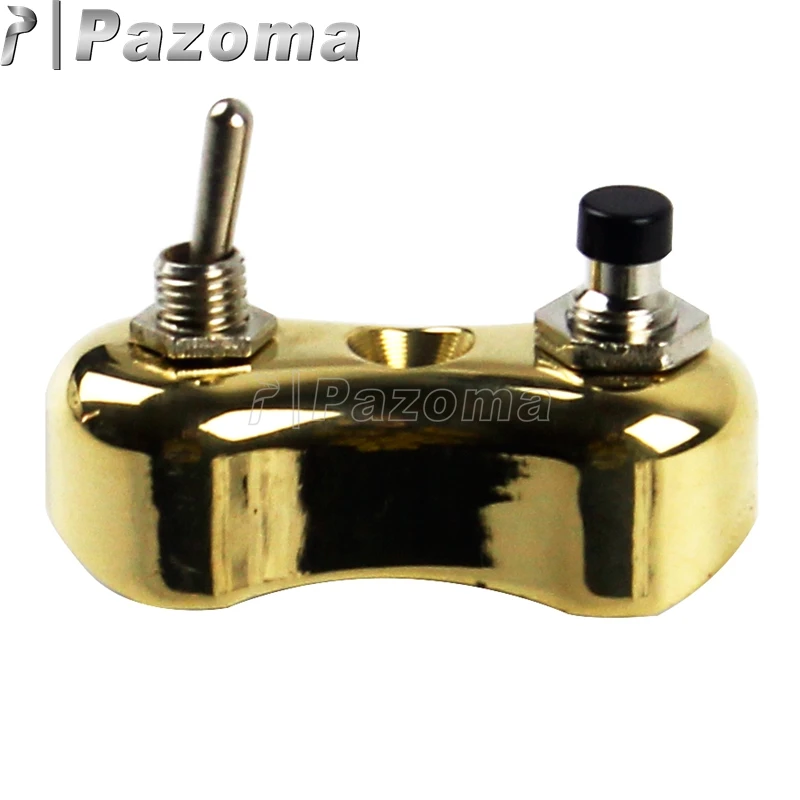 

Brass Motorbike 7/8" or 1" Handlebar Switch-Block Push Button Toggle Switches for Harley Sportster XL Cafe Racer Bobber Chopper