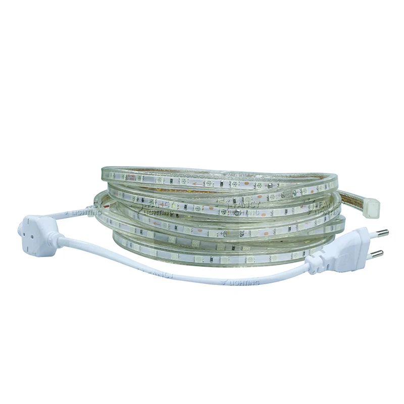 Светодиодная лента 220 В Водонепроницаемая Диодная SMD5050 60 фишек/м rgb