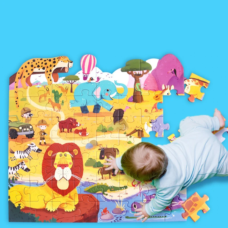 

Children's Large Paper Puzzle Wooden Paper Gift Box Jigsaw Puzzle Early Learning Puzzle Early Learning Animal Puzzle Kid's Gift