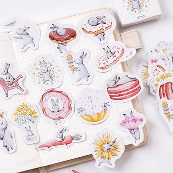 

45PCS/PACK Kawaii Cute Rabbit Sticker Diary Marker Planner School Office Supplies Stickers Scrapbooking Bullet Journal sl1839