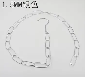 

1.5mm Silver Shaped hook hanging iron chain clothing store,Bead chain display stand Robe Hooks Multi-Purpose Racks 10pc/lot A411