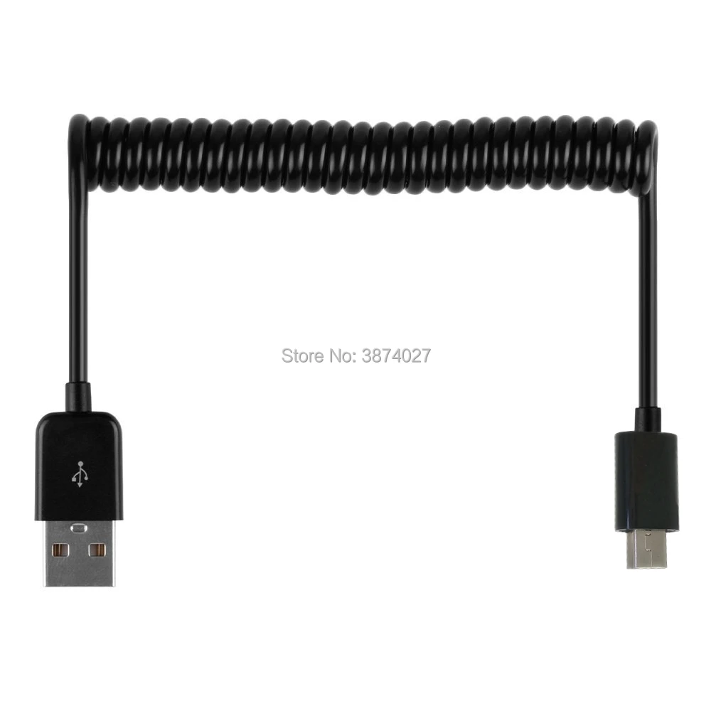 1 м 3 пружинный Спиральный USB 2 0 штекер мини кабель для синхронизации данных и
