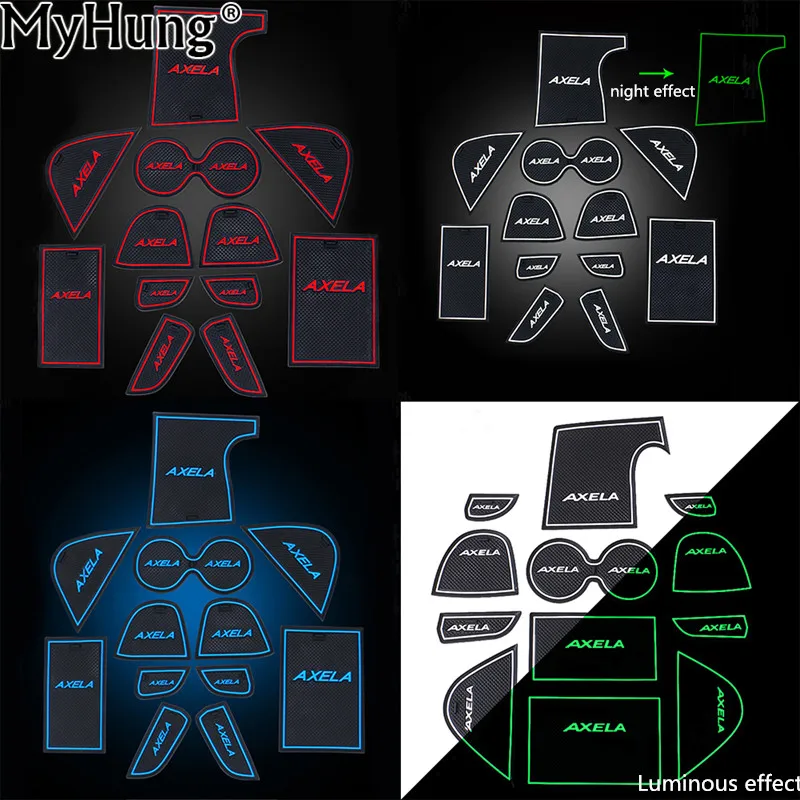 

For Mazda 3 Axela 2014 2015 Car Accessories Environmental Protection Latex Car Pad Non-Slip Mats Interior Door Pad Cup Mat