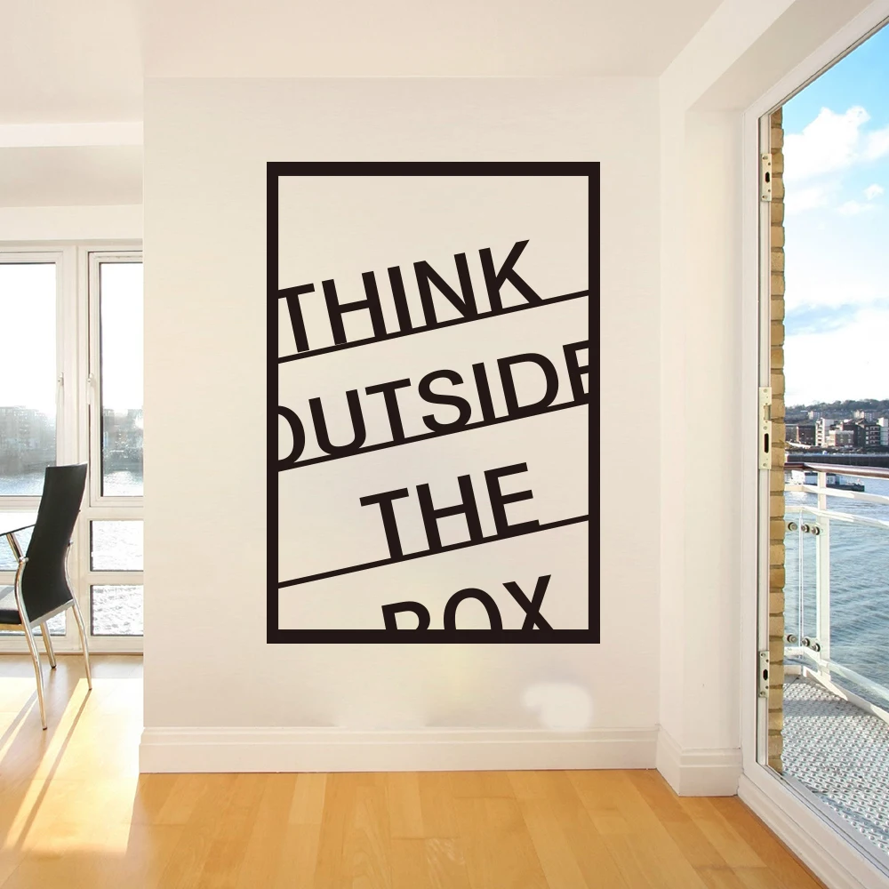 Wall Stickers Think Outside Box Cool  Office Inspiration Art Decal Vinyl Room 