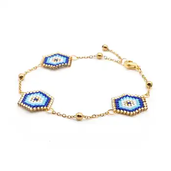 

Go2boho Evil Eye Bracelet For Women MIYUKI Bracelets Gold Chain Pulseras Mujer 2019 Jewelry Insta Fashion Bijoux Stainless Steel