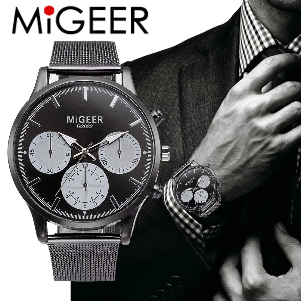 

MIGEER 2019 New Arriavl Fashion Watches Women Crystal Stainless Steel Band Analog Quartz Wrist Watch Mens Dial Watch Clock