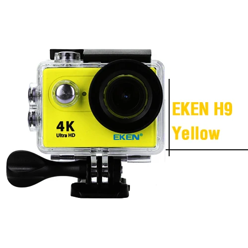 Оригинальная Экшн-камера EKEN H9/H9R, Ультра HD, 4 K/25fps, WiFi, 2,0 дюйма, 170D, водонепроницаемая камера для подводного плавания, камера на шлем, Спортивная камера - Цвет: H9 Yellow