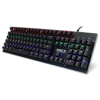 Mechanical Keyboard Backlight Wired Gaming Keyboards Blue Switch 104 Keys Blacklit Gamer Keyboard Computer Game Keyboards
