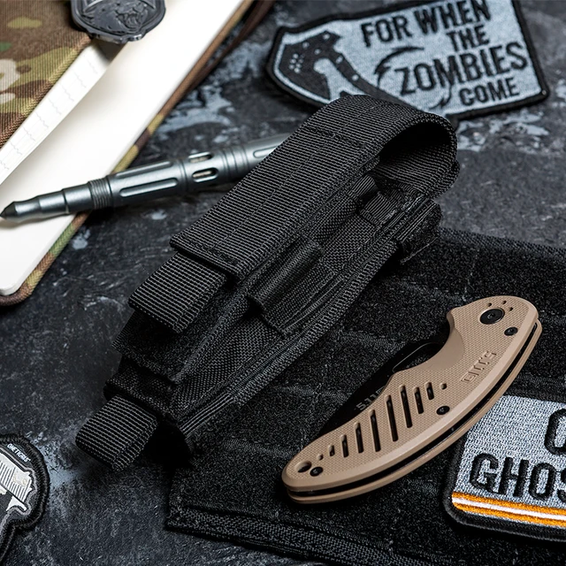 OneTigris Tactical MOLLE Folding Knife Belt Sheath EDC Tool Pouch Single Sheath Pistol Mag Pouch Flashlight Cover