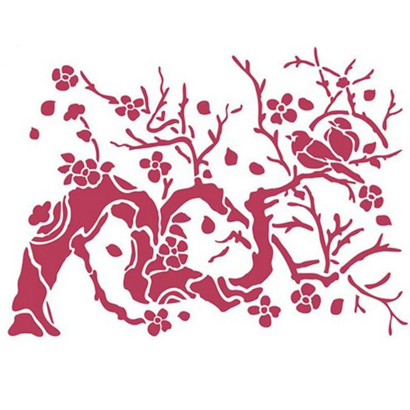

6*8inches Tree and Birds Stencil For DIY Scrapbooking Paper Cards Making Crafts Plastic Templates Paint Decor New 2019