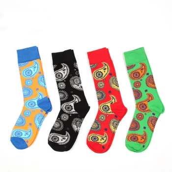 

Fashion Mens Cotton Socks Colorful Jacquard totem national wind slide Art Socks Hit Long Happy Socks Men's Dress Sock