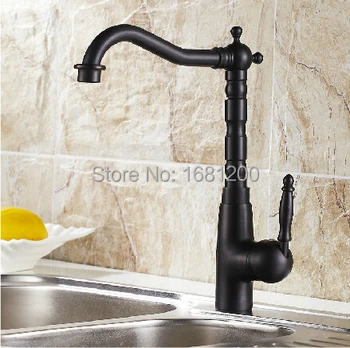 

Free Shipping Wholesale And Retail Black Finish Bathroom Faucet Single Handle Deck Mounted Vessel Sink Faucet HJ-5399