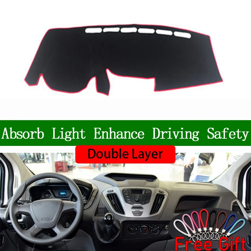 

Double Layer Car Stickers For Ford Transit 2017 Dashboard Cover Car Accessories Interior Anti-UV Car Decals