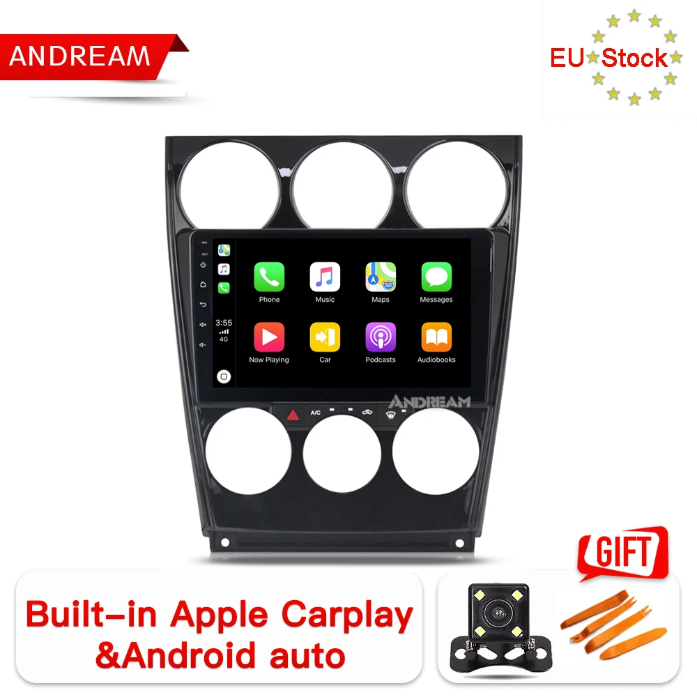 Andream 9 &quotAndroid 8 1 carplay Octa ядерный автомобильный dvd плеер для Mazda 6 2002 2008 2G + 3 rom gps