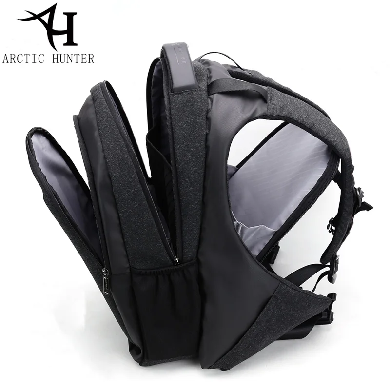 ARCTIC HUNTER USB Warm Backpack Male Business Travel 15.6 Laptop backpack men Casual Large Backpack bag 2018 New Design