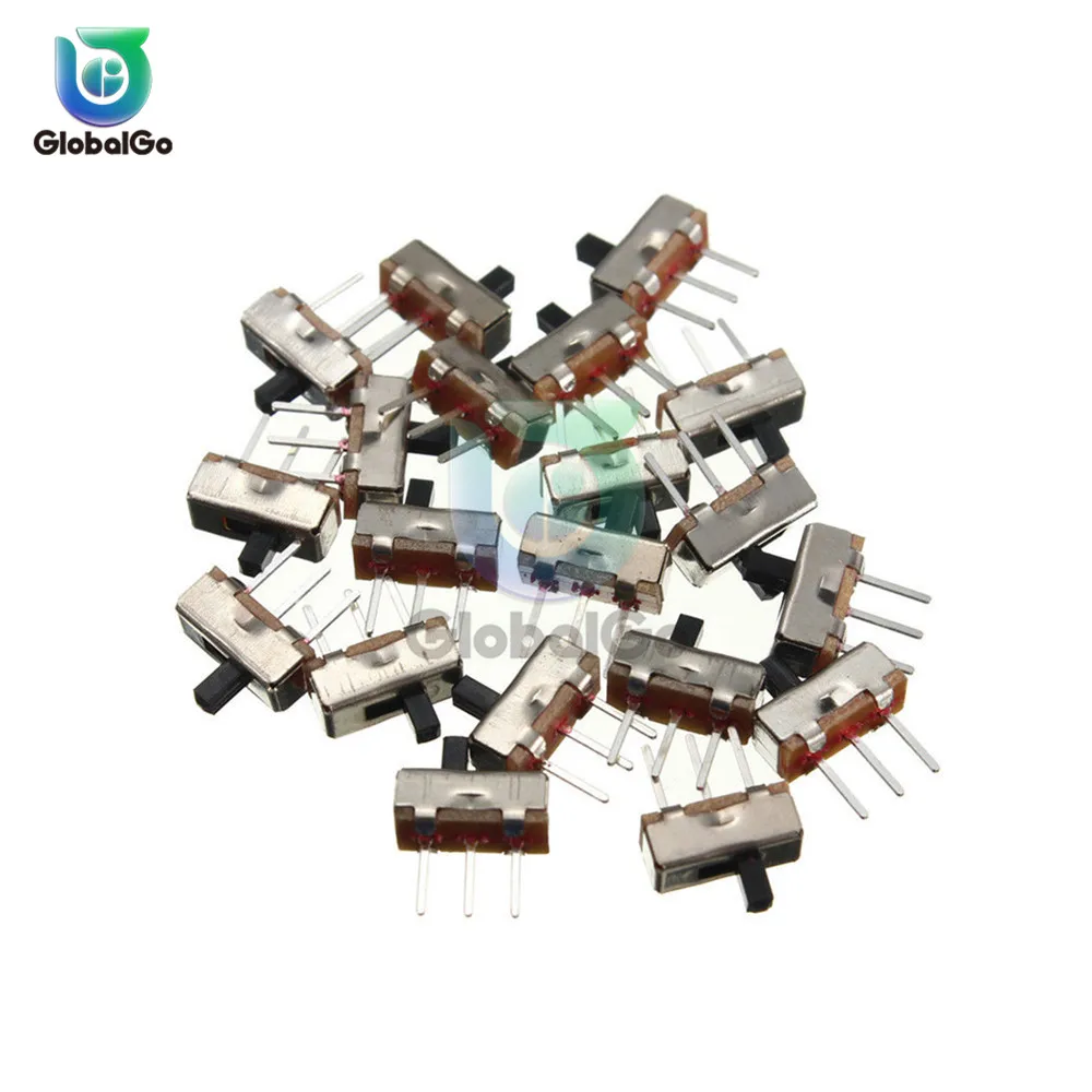 

5pcs/Lot Toggle Switch 2 Position SPDT 1P2T 3 Pin PCB Panel Mini Vertical Slide Switch SS12D00G3 Electrical Switches