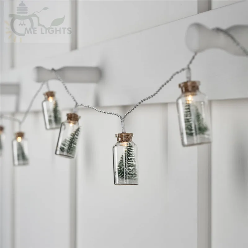 US $12.34 Christmas Tree Glass Jar Bottle String Lights With 20 LED Battery Operated For Wedding Party Fairy Lights Christmas Deocration