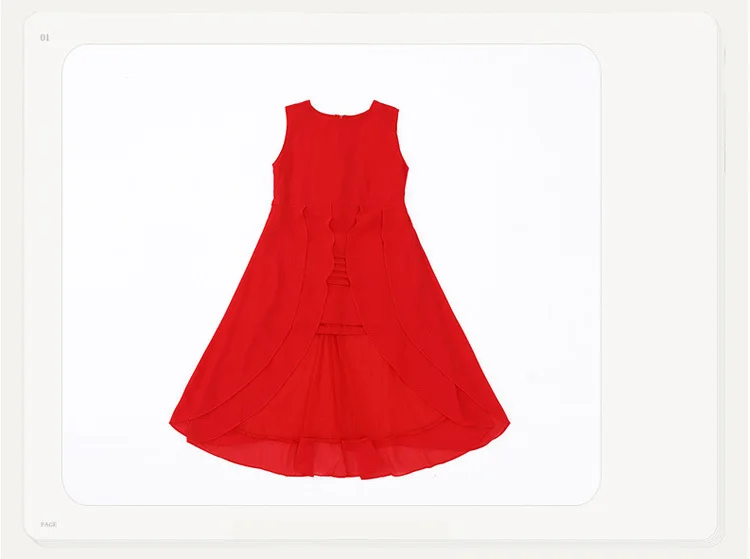 Новое платье для девочек-подростков 6, 8, 10, 12 лет, элегантное платье, вечерние шифоновые платья, красные, розовые корейские платья для девочек-подростков
