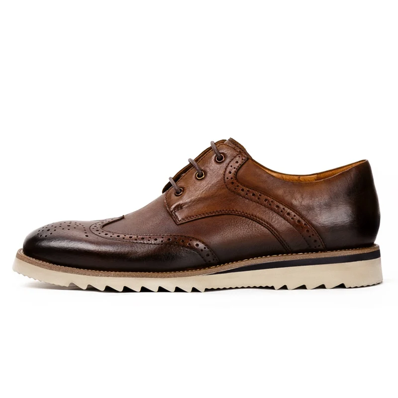 New British Genuine Leather Men's Handcrafted Derby Flat Platform Round Toe Man Comfortable Casual Wingtip Brogues Shoes KUD219 New British Genuine Leather Men's Handcrafted Derby Flat Platform Round Toe Man Comfortable Casual Wingtip Brogues Shoes KUD219