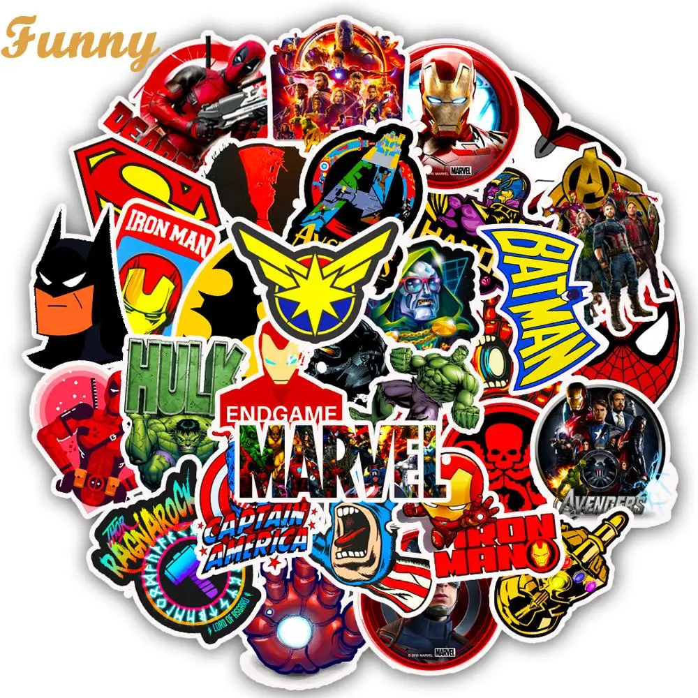 

50 PCS Marvel Stickers Avengers Endgame Superheroes Stickers Decal For Snowboard Luggage Car Fridge Laptop Sticker soHQGz5nFw