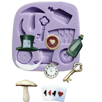 

Hot Fondant Cake Silicone Molds Alice In Wonderland Cupcake Sugarcraft Mould Chocolate Stenci Cozinha Bico Russo Baking Tools