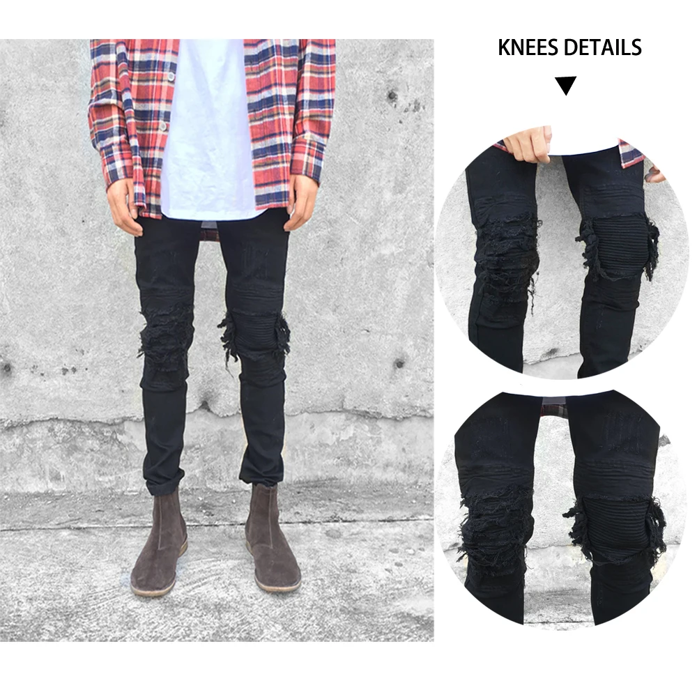 Uomo nero biker/moto denim stretti fancy jeans scarni sottili scratch  strappato distressed pantaloni punk rock cantante moda di marca jeans|fancy  jeans|jeans slimbrand jeans - AliExpress