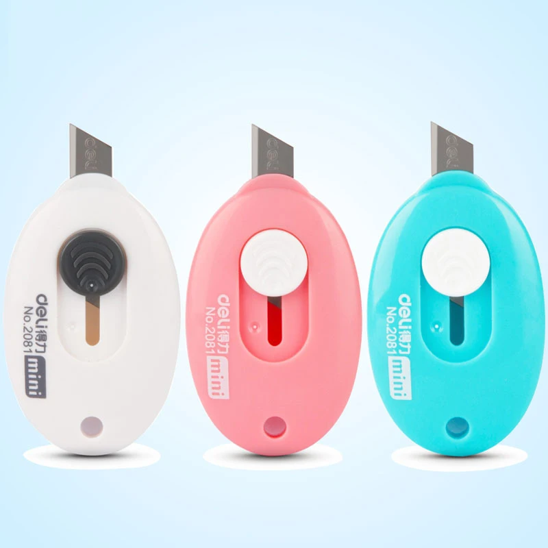 

Korean Stationery Mini Colored Utility Knife Pocket Retractable Paper Box Art Cutter Letter Opener School Office Supplies