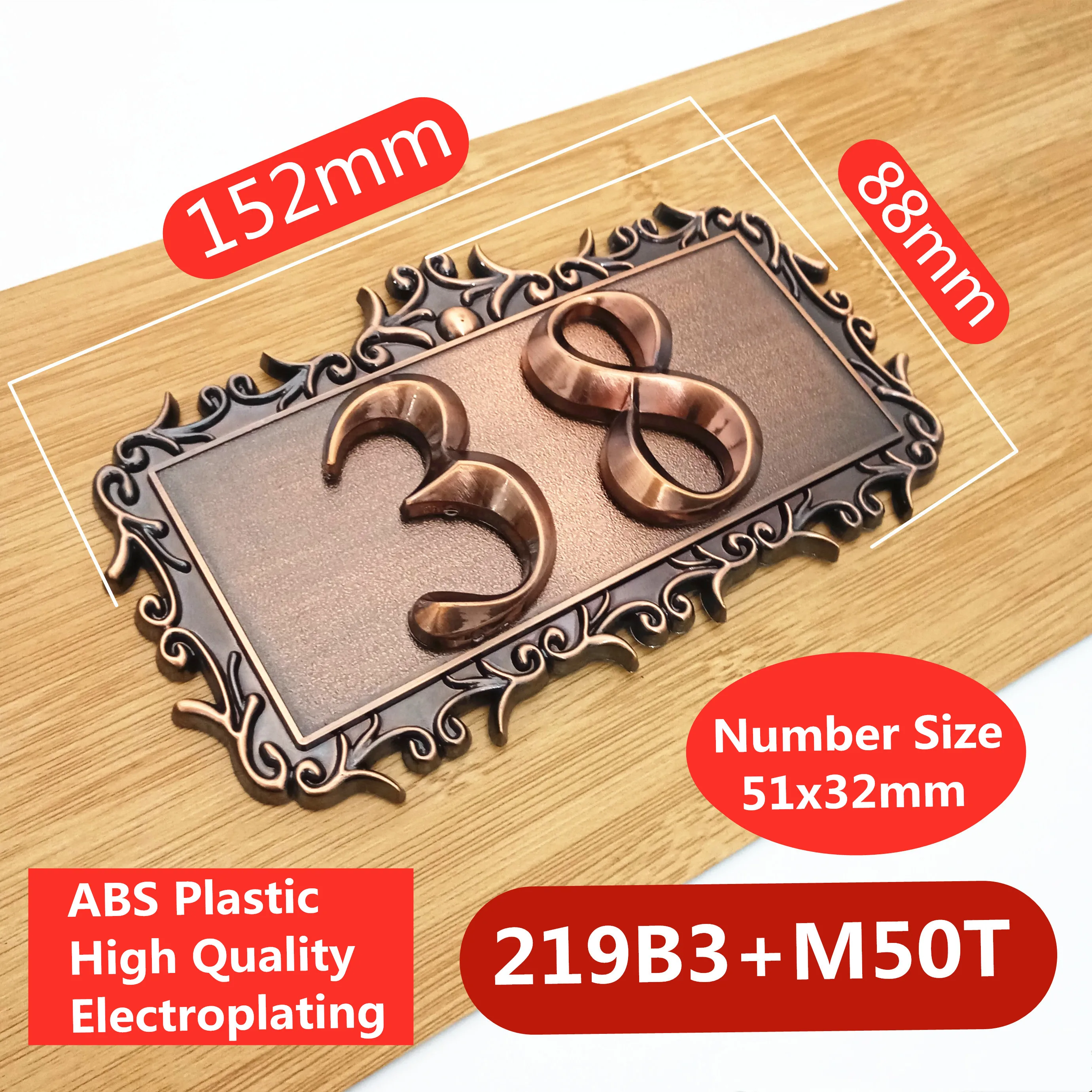 

2 Digits ABS Plastic Customized Door Plates For Home Gates Hotel Room Personalized House Number Stickers Door Number Sign
