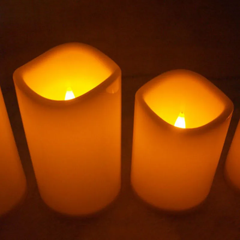 1 шт. Светодиодная свеча на батарейках, изготовленная из парафина, восковая свеча для украшения рождества, свадьбы, Хэллоуина