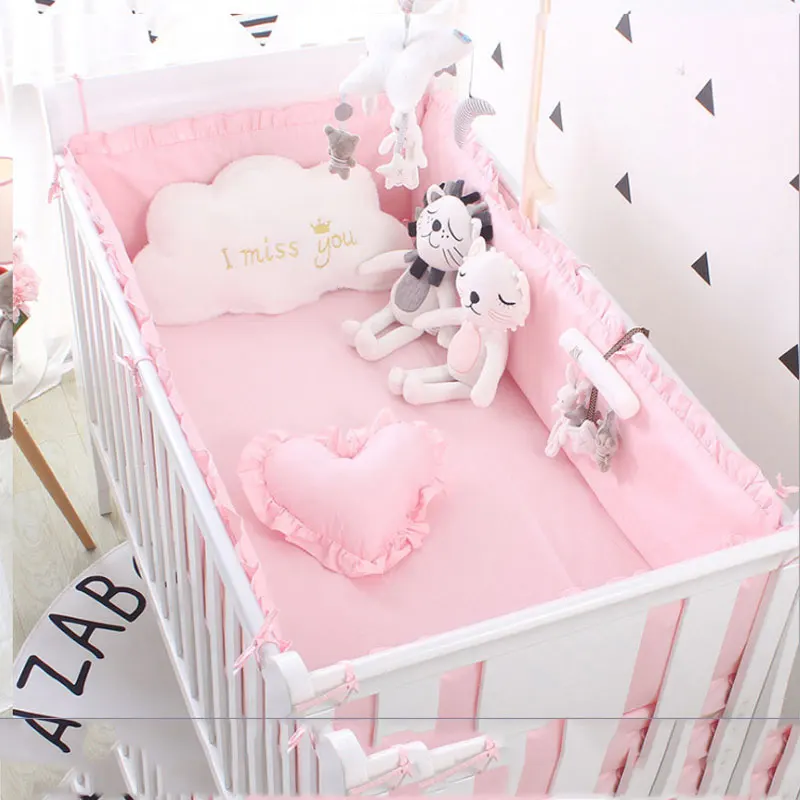 

Four-Piece Baby Bedding Sets Crib Bumpers Bed Around Cot Bed Sheets Cotton Thickening Baby Beddings Bed Bumper Baby Room Decor