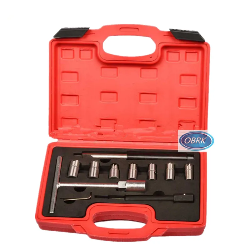 

10Pcs Diesel Injector Seat Cutter Cleaner Set Hand Cleaning Tools Socket Set Diesel Injectors Cutter Cleaner Injector Cleaner