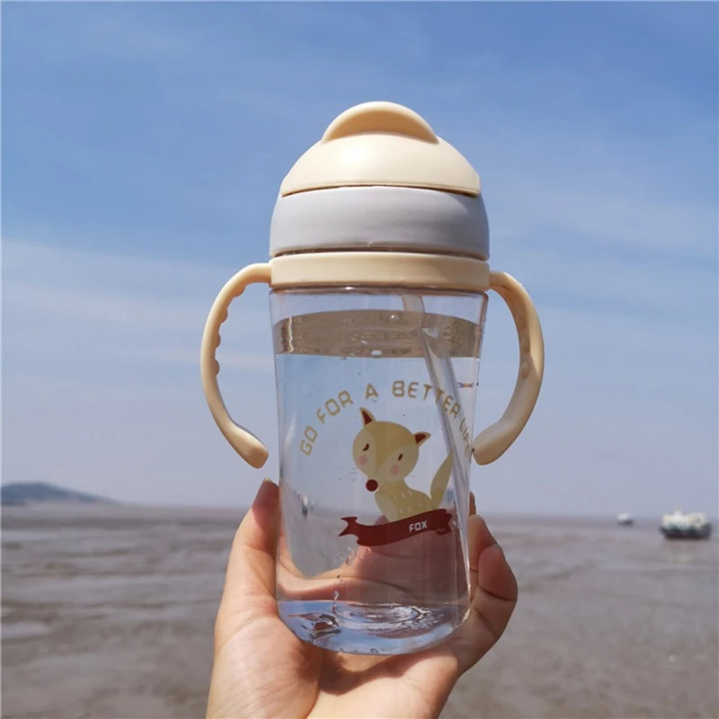 Для малышей и детей постарше бутылка для воды детская чашка Детские Портативный кормления Бутылка с соломинкой герметичность прочное водяное чашка-1 шт